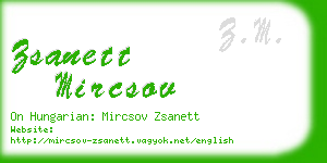 zsanett mircsov business card